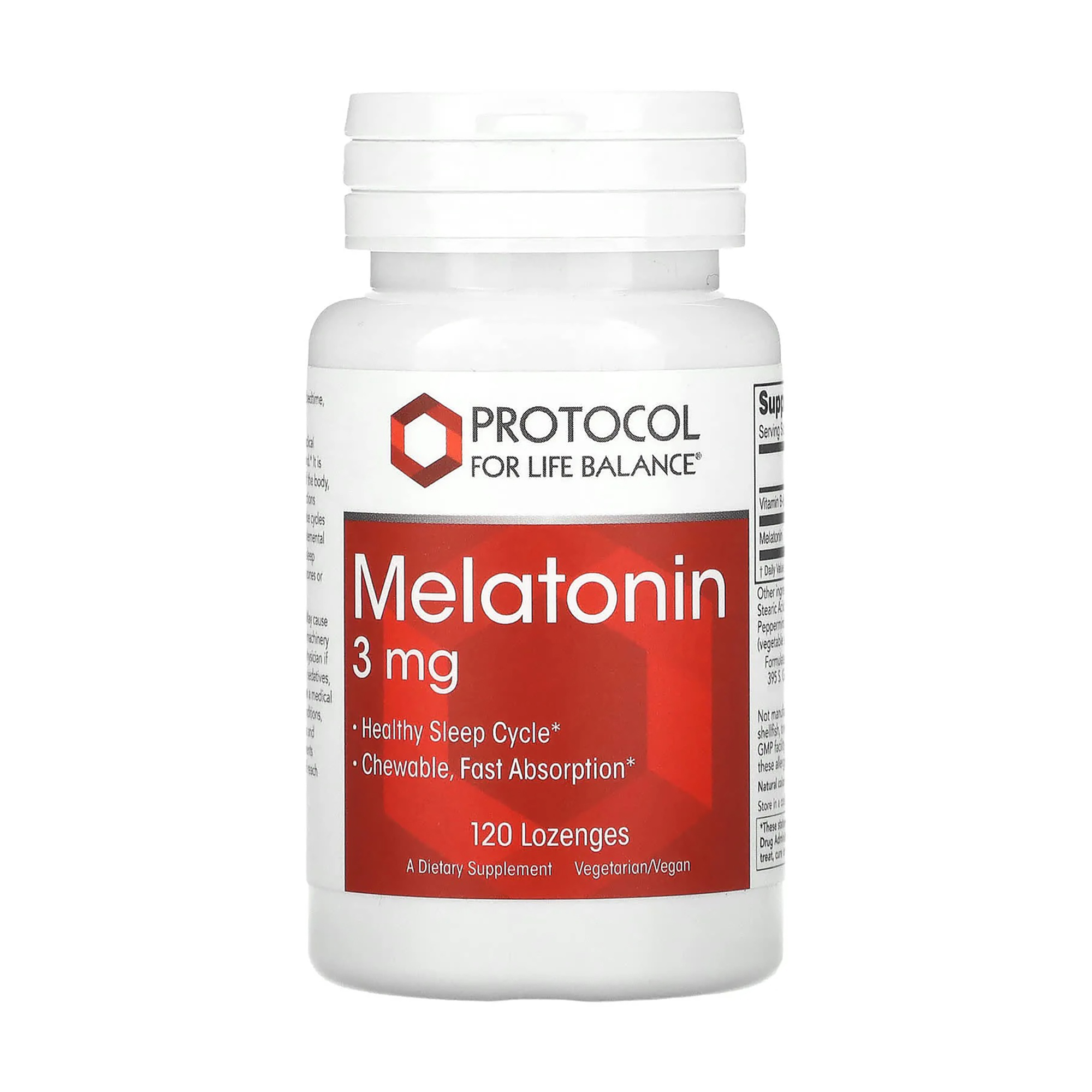 Мелатонін Protocol For Life Balance Melatonin, 3 мг, 120 льодяників